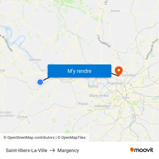 Saint-Illiers-La-Ville to Margency map