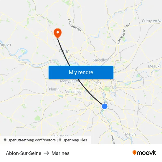 Ablon-Sur-Seine to Marines map