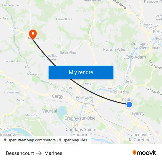 Bessancourt to Marines map