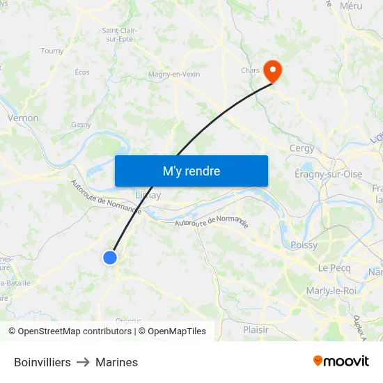 Boinvilliers to Marines map