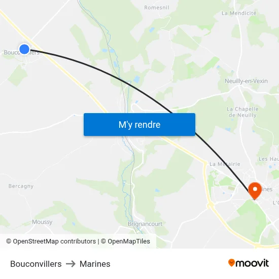 Bouconvillers to Marines map