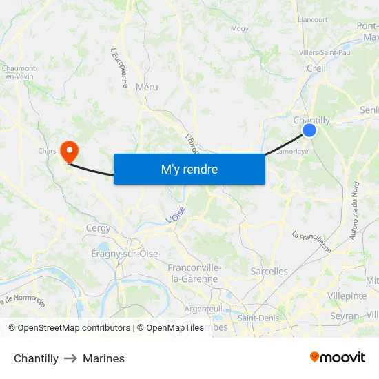 Chantilly to Marines map