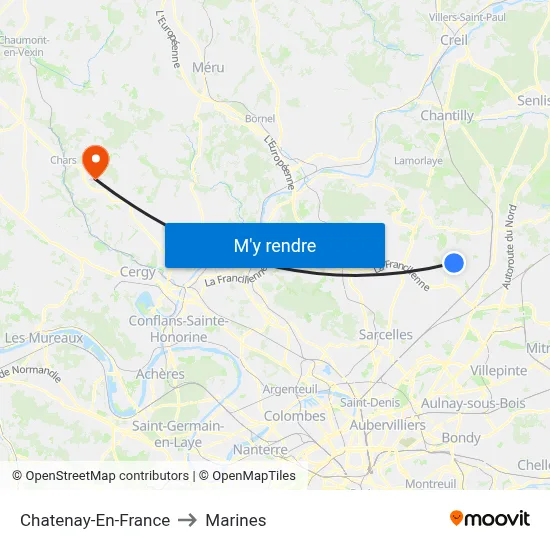 Chatenay-En-France to Marines map