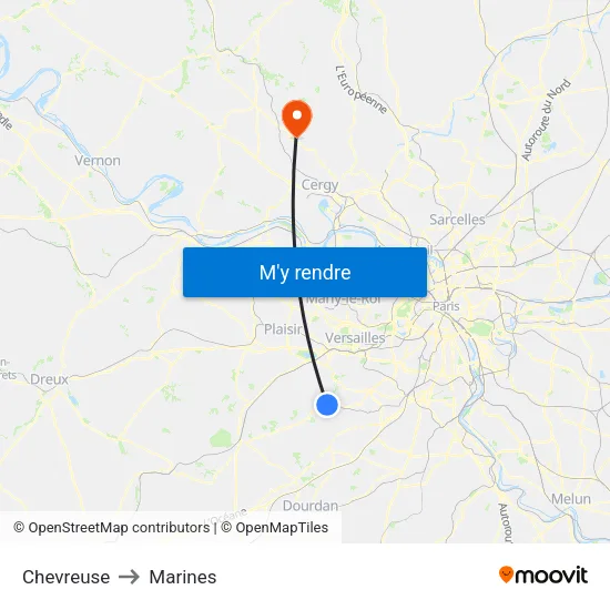 Chevreuse to Marines map