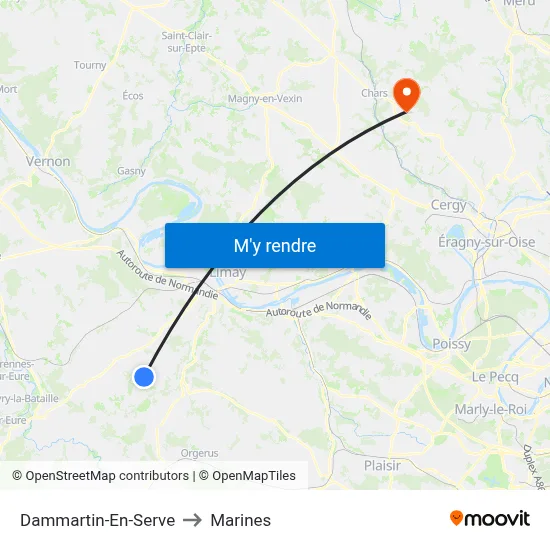 Dammartin-En-Serve to Marines map