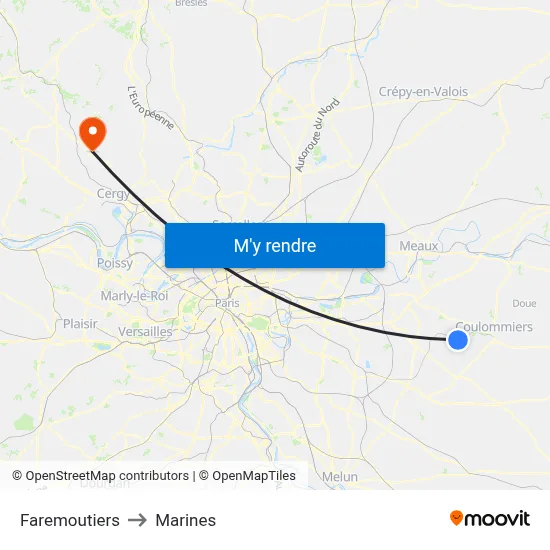 Faremoutiers to Marines map
