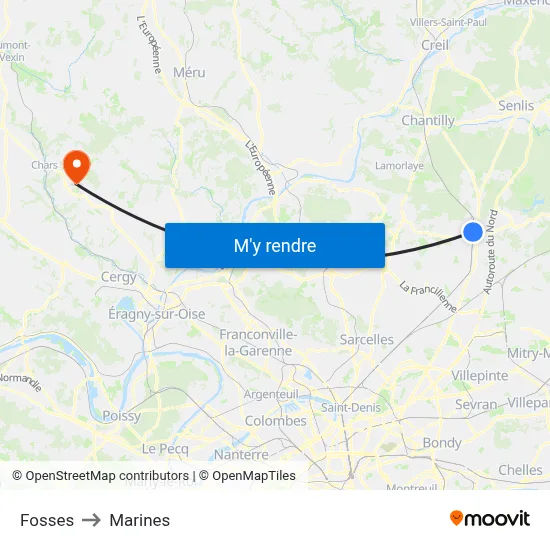Fosses to Marines map