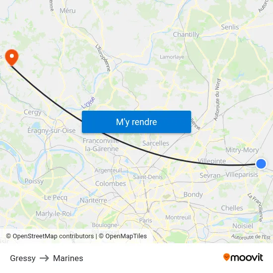 Gressy to Marines map