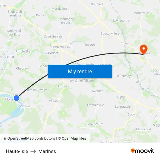 Haute-Isle to Marines map