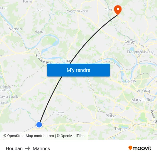 Houdan to Marines map