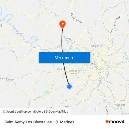 Saint-Remy-Les-Chevreuse to Marines map