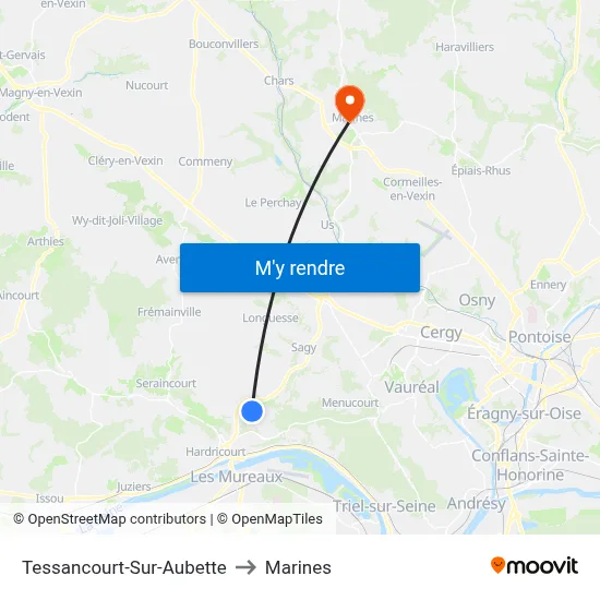 Tessancourt-Sur-Aubette to Marines map