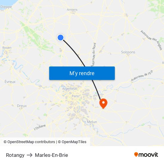 Rotangy to Marles-En-Brie map