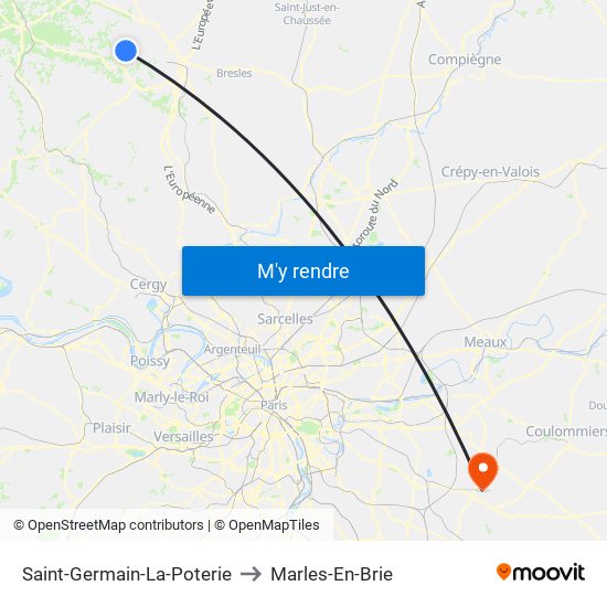 Saint-Germain-La-Poterie to Marles-En-Brie map