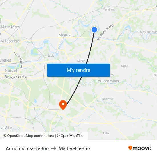 Armentieres-En-Brie to Marles-En-Brie map