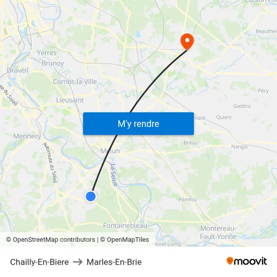 Chailly-En-Biere to Marles-En-Brie map