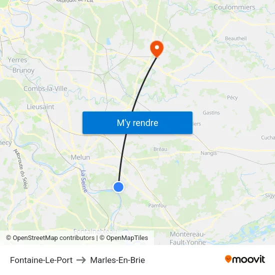 Fontaine-Le-Port to Marles-En-Brie map