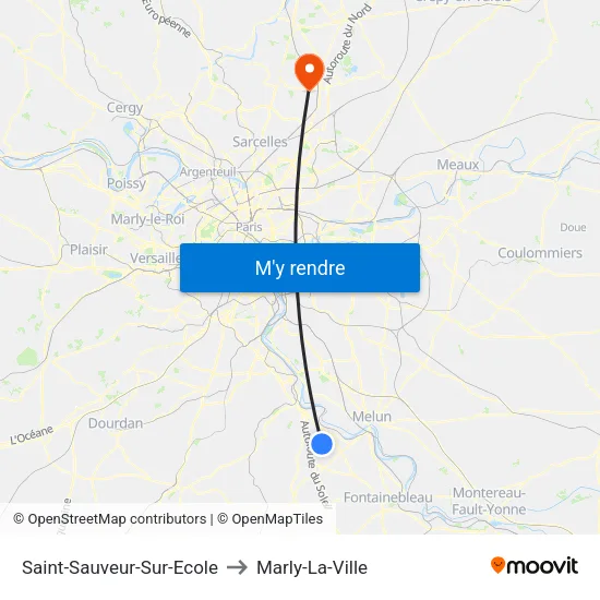 Saint-Sauveur-Sur-Ecole to Marly-La-Ville map