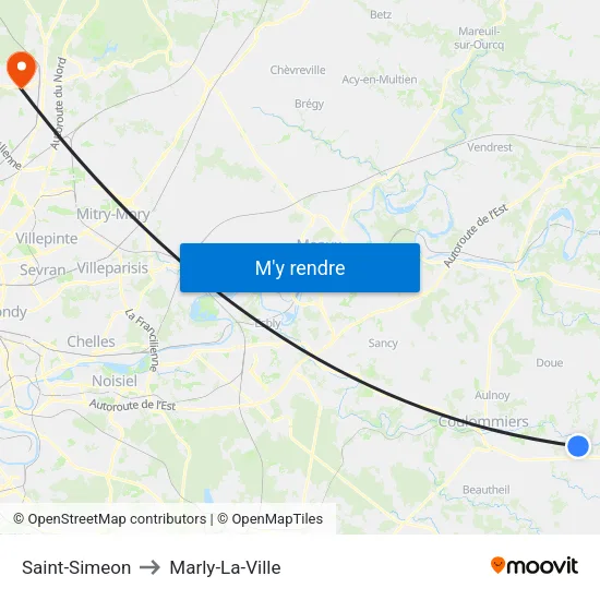 Saint-Simeon to Marly-La-Ville map