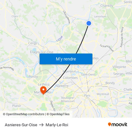 Asnieres-Sur-Oise to Marly-Le-Roi map