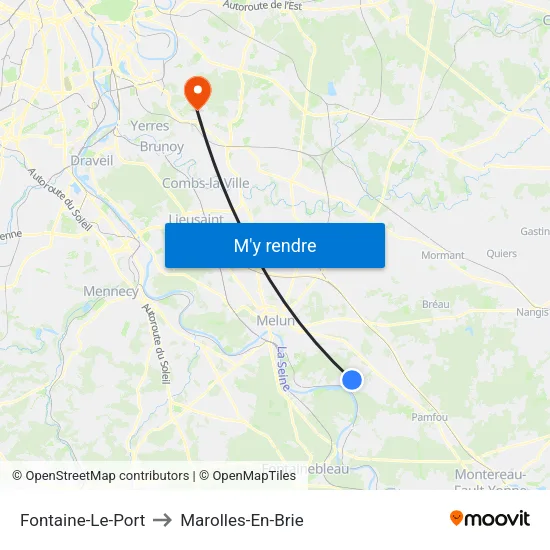 Fontaine-Le-Port to Marolles-En-Brie map