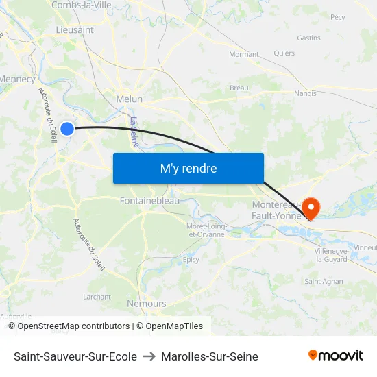 Saint-Sauveur-Sur-Ecole to Marolles-Sur-Seine map