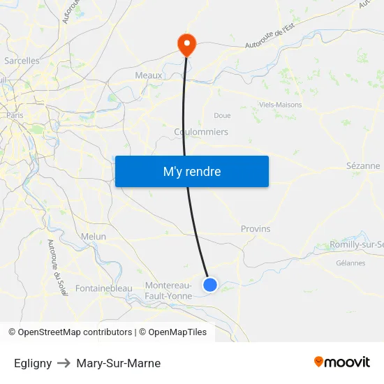 Egligny to Mary-Sur-Marne map
