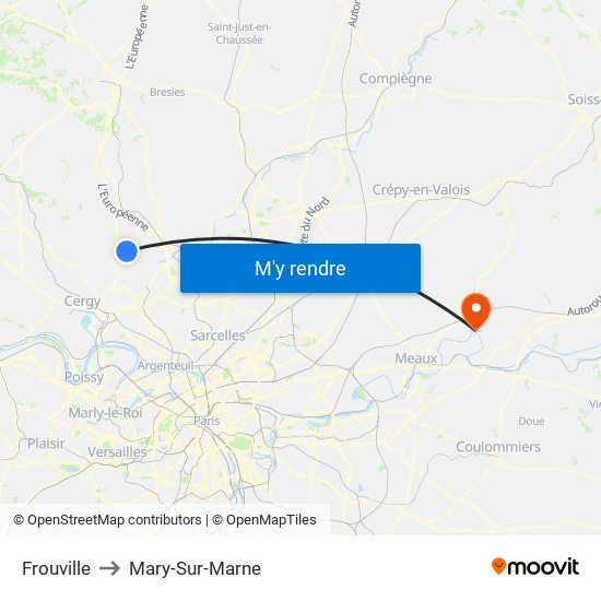 Frouville to Mary-Sur-Marne map