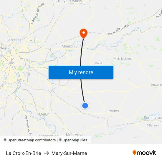 La Croix-En-Brie to Mary-Sur-Marne map