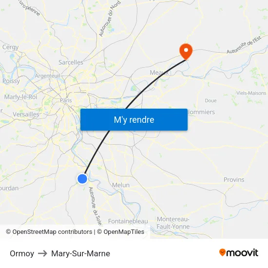 Ormoy to Mary-Sur-Marne map