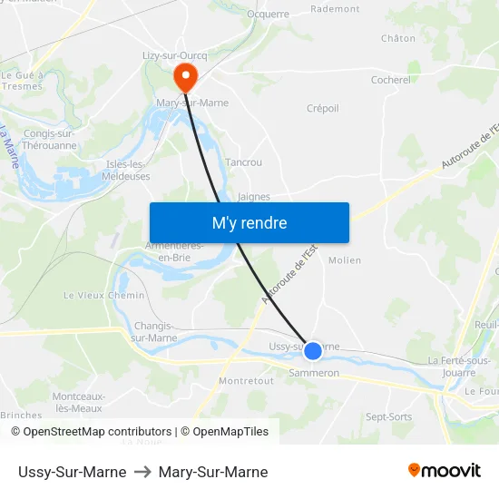 Ussy-Sur-Marne to Mary-Sur-Marne map