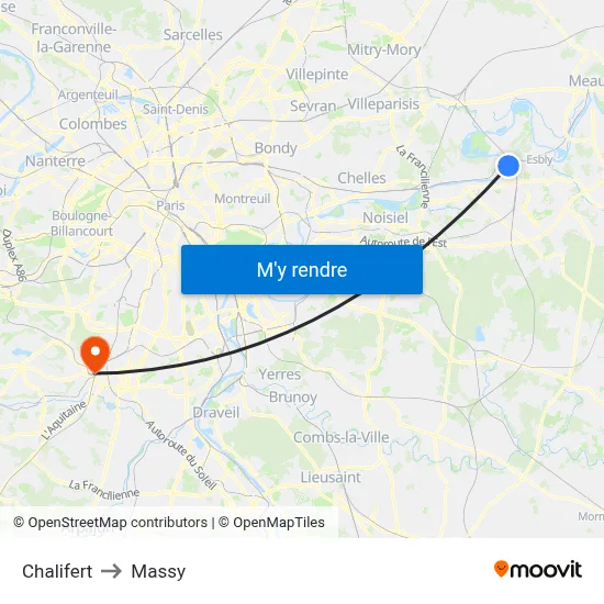 Chalifert to Massy map