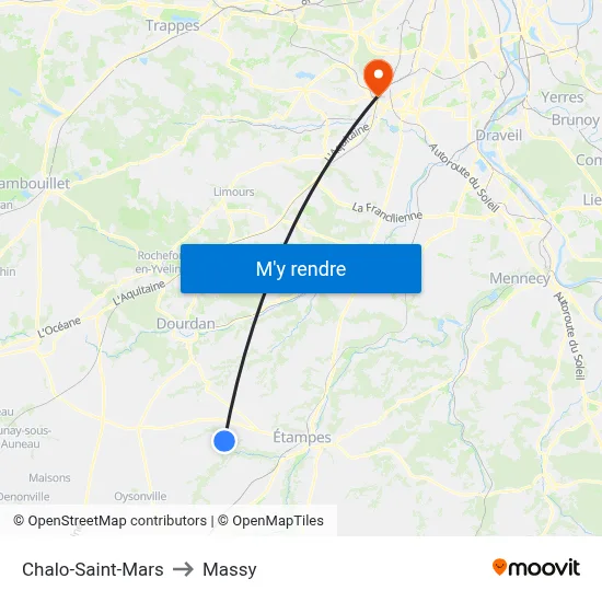 Chalo-Saint-Mars to Massy map