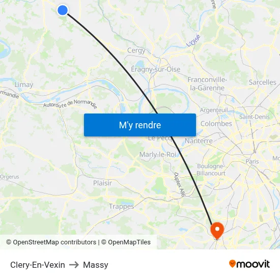 Clery-En-Vexin to Massy map