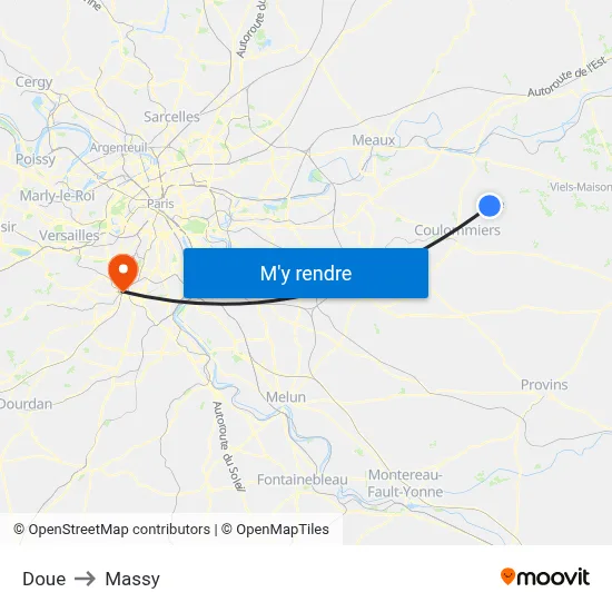 Doue to Massy map