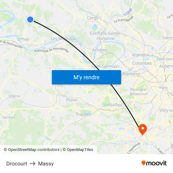 Drocourt to Massy map