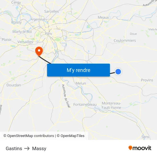 Gastins to Massy map