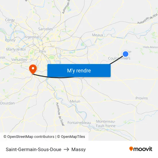 Saint-Germain-Sous-Doue to Massy map