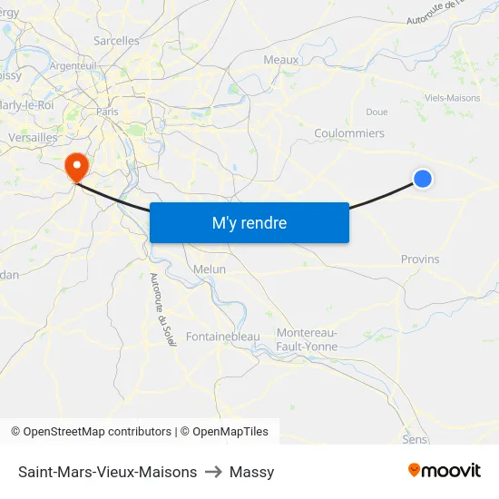 Saint-Mars-Vieux-Maisons to Massy map