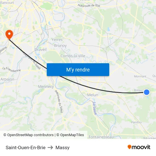 Saint-Ouen-En-Brie to Massy map
