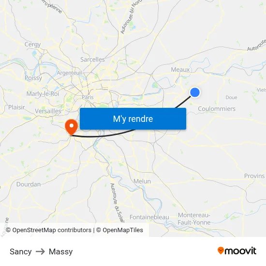 Sancy to Massy map