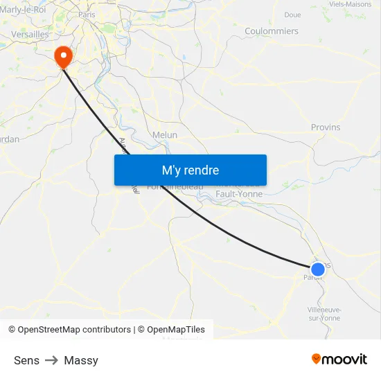 Sens to Massy map