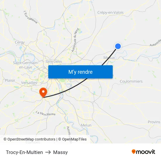 Trocy-En-Multien to Massy map