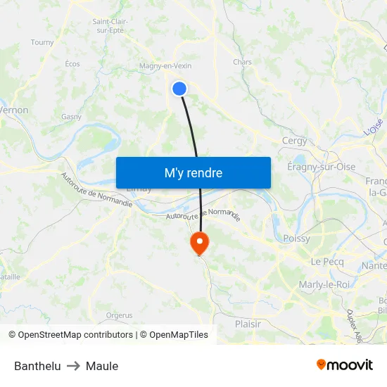 Banthelu to Maule map