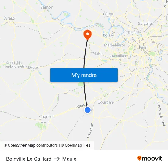 Boinville-Le-Gaillard to Maule map