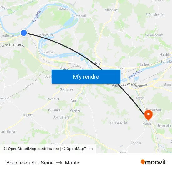 Bonnieres-Sur-Seine to Maule map