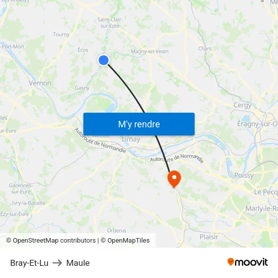 Bray-Et-Lu to Maule map