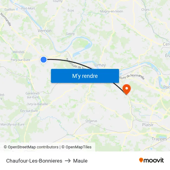 Chaufour-Les-Bonnieres to Maule map