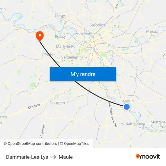 Dammarie-Les-Lys to Maule map