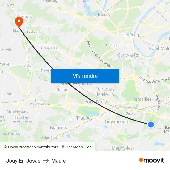 Jouy-En-Josas to Maule map